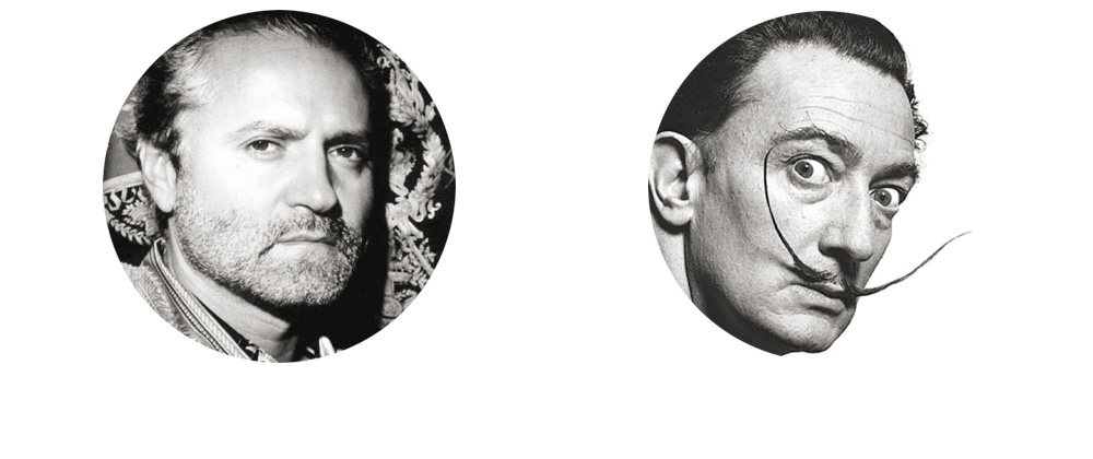 Gianni Versace e Salvator Dalì